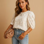 Women’s floral print blouse named Sophia with a flattering fit and elegant style, ideal for both casual wear and formal occasions.
