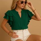 Women’s sleeveless blouse named Amelia with a tailored fit and lightweight fabric. Perfect for work, casual outings, and elegant everyday wear.