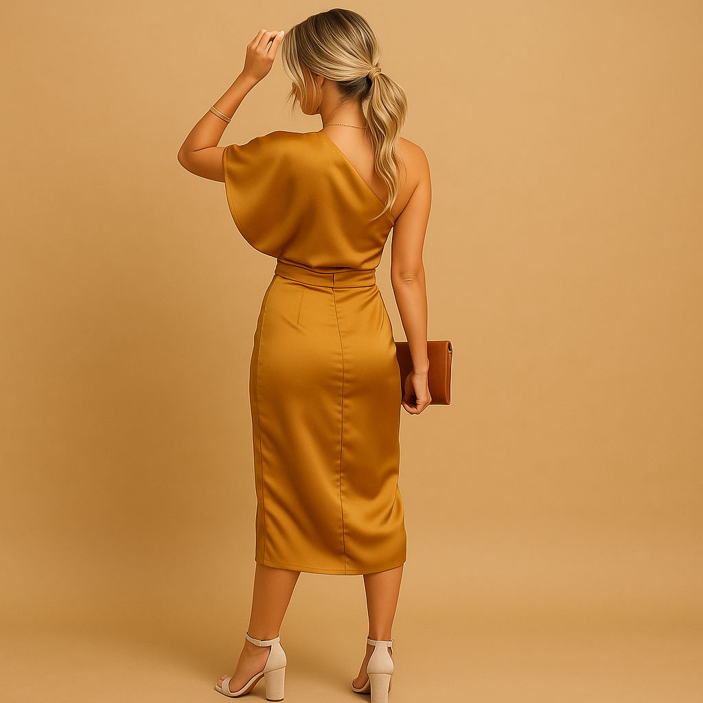 Timeless elegant dress for women named Clara, with a slim flattering fit and minimalist design, perfect for work, evenings, or formal occasions.
